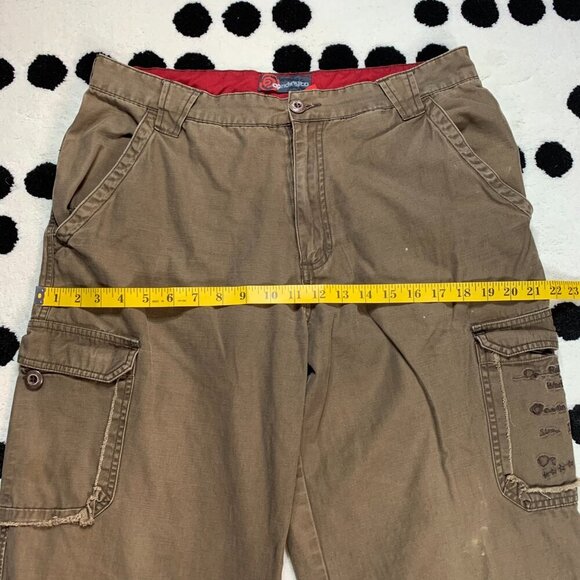 Vintage Y2K 90s OP Riding Co Khaki Cargo Straight Leg Relaxed Fit Pants - Picture 13 of 13
